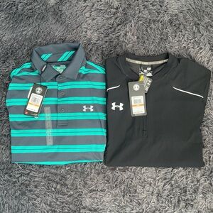 Under Amour Bundle Shirt Lot of 2 | Polo Quarter Zip | Men Small